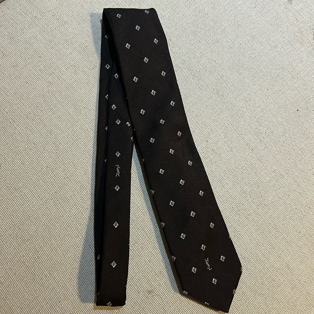 Yves Saint Laurent Men’s Tie Brown/White